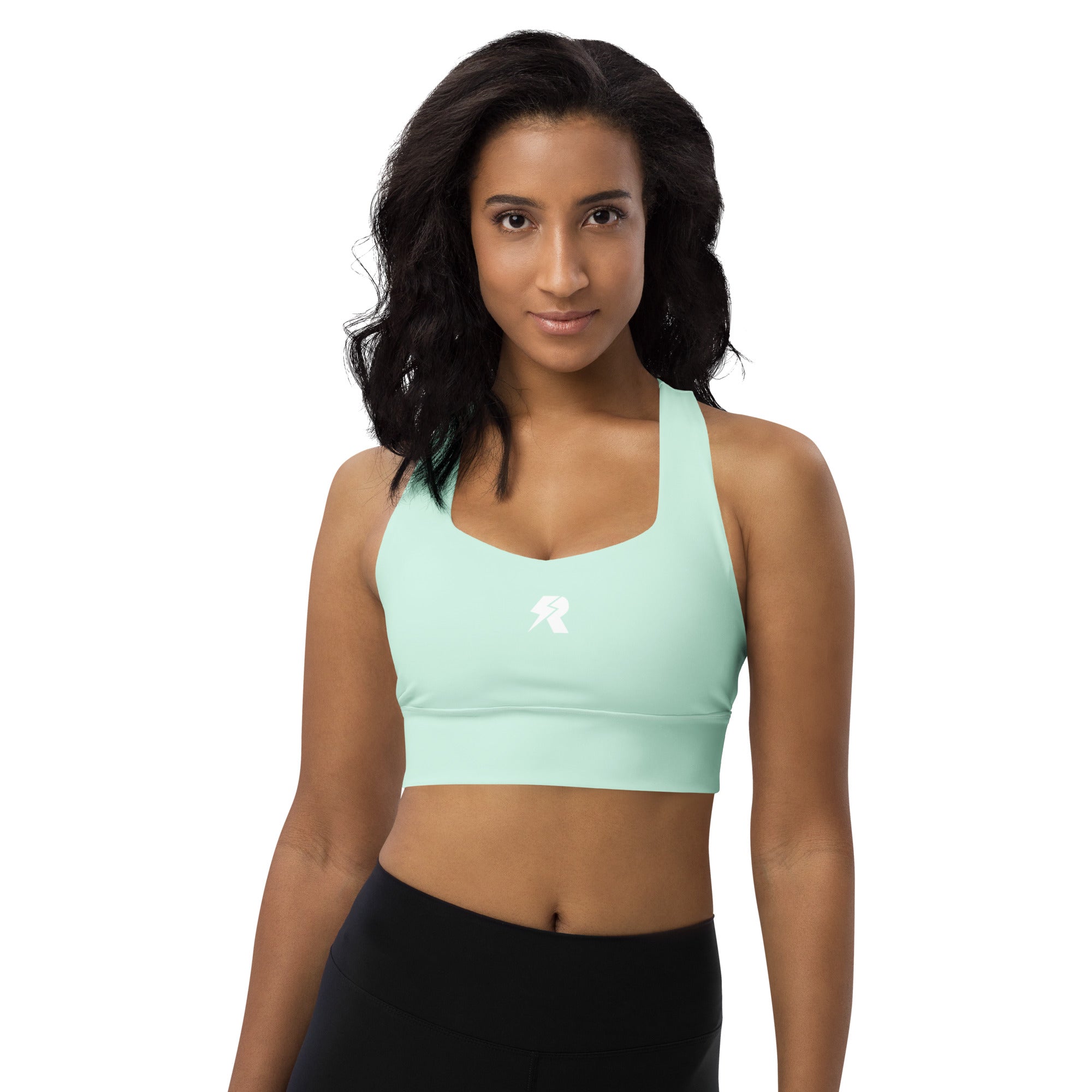 SHE REBEL - Peppermint Green Longline Sports Bra